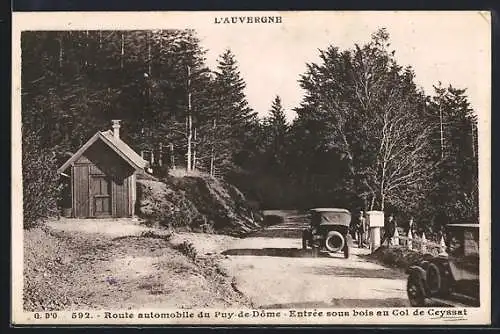 AK Ceyssat, Route automobile, Entrée sous bois au Col de Ceyssat