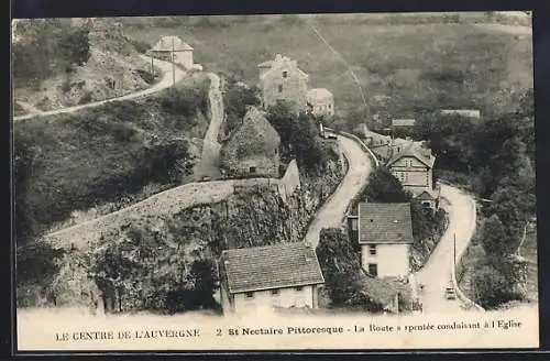 AK Saint-Nectaire, Route pittoresque menant à l`église