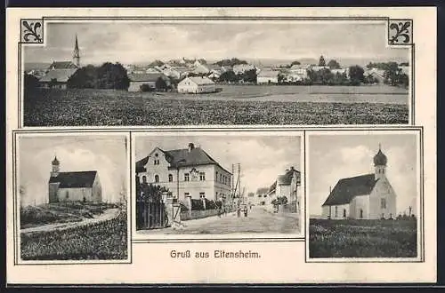 AK Eitensheim, Gesamtansicht, Kirche & Strassenpartie