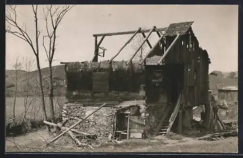 AK Zwiesel / Bayern, Durch den Orkan 1929 zerstörtes Haus