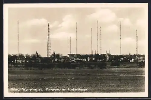 AK Königs Wusterhausen, Panorama mit Funkertürmen