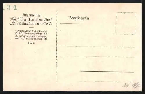 Künstler-AK Müncheberg, Stadtmauer, Alter Kreuzstein, Keule am Cüstriner Tor, Runenlanze