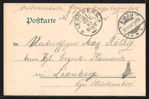 Lithographie Walddorf / Eibau, Neue Schule, Totalansicht