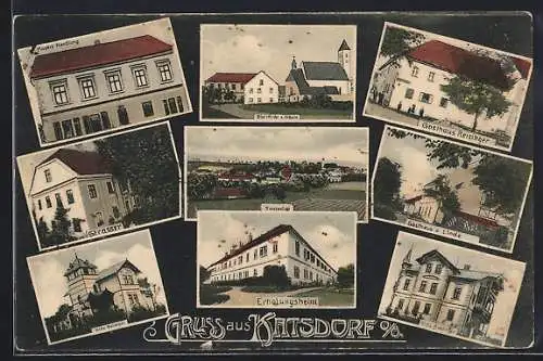 AK Katsdorf /O.Ö., Ployer`s Handlung, Gasthaus Reisinger, Gasthaus zur Linde, Villa Buchberger, Erholungsheim