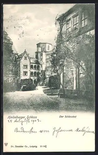 AK Heidelberg, Blick in den Schlosshof