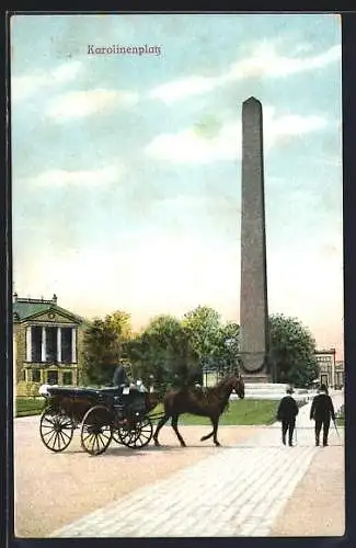 AK München, Karolinenplatz mit Obelisk