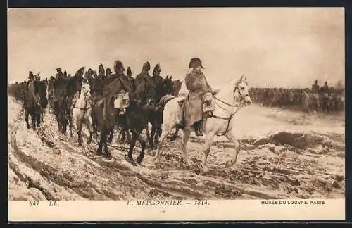 AK Napoleon zu Pferde, Meissonier, Campagne de France, Campaign of France