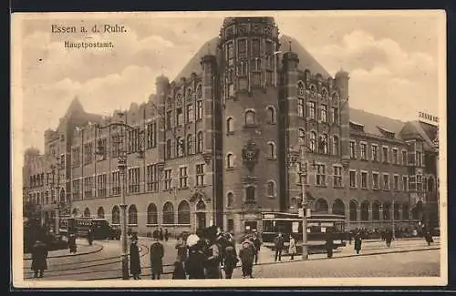 AK Essen a. d. Ruhr, Blick aufs Hauptpostamt