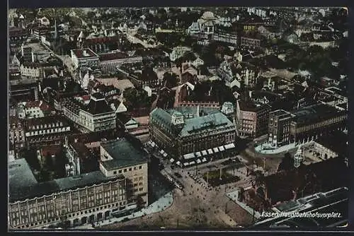 AK Essen /Ruhr, Vorplatz vom Hauptbahnhof aus der Vogelschau