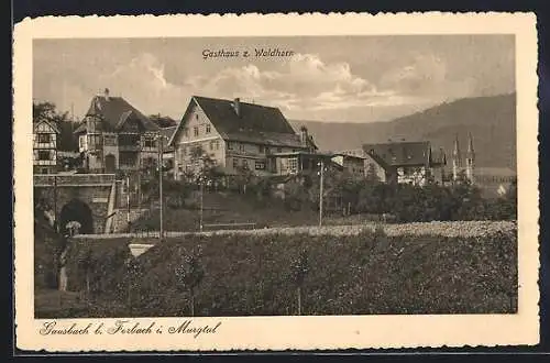 AK Gausbach i. Murgtal, Teilansicht mit Gasthaus zum Waldhorn