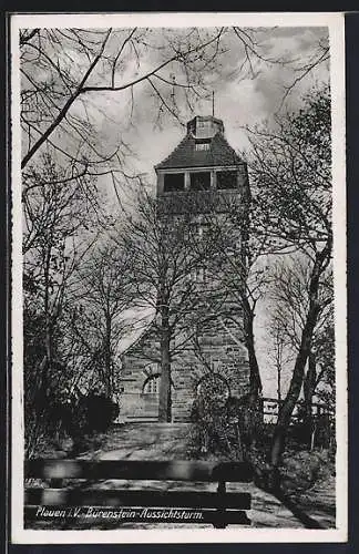 AK Plauen i. V., Der Bürenstein-Aussichtsturm