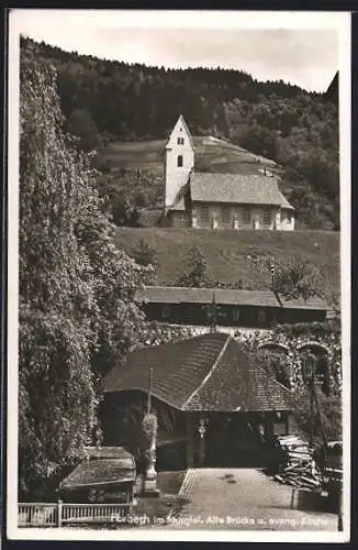 AK Forbach /Murgtal, Alte Brücke u. ev. Kirche