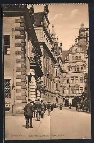 AK Dresden, Schlossstrasse mit Georgentor