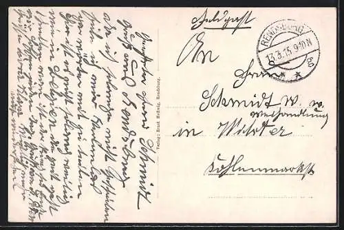 AK Rendsburg, Jungfernstiegstrasse mit Post