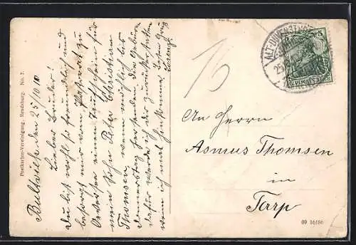 AK Rendsburg, Strassenpartie am Kaiserlichen Postamt