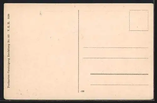AK Rendsburg, Strassenpartie am Postgebäude