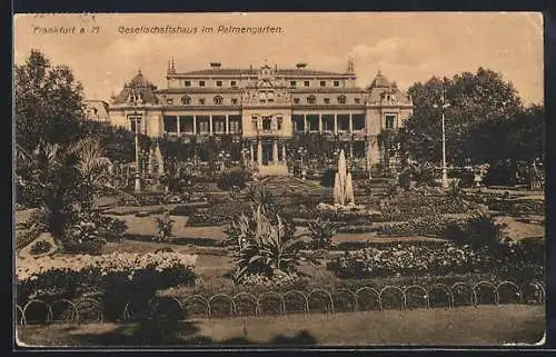 AK Frankfurt-Westend, Gesellschaftshaus mit Palmengarten