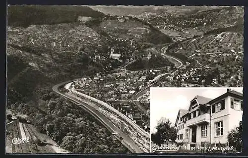 AK Hilpertsau /Obertsrot, Hotel Grüner Hof um 1955, Teilansicht