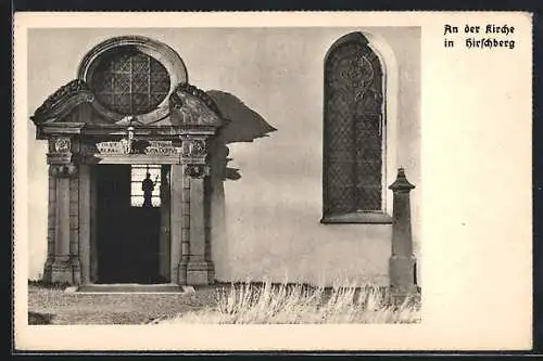 AK Hirschberg, Am Portal der Kirche