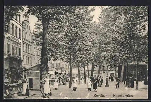 AK Kevelaer, Kapellenplatz mit Verkaufsständen