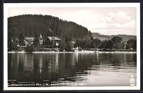 AK Titisee /Schwarzwald, Schwarzwald-Hotel am See vom Wasser aus