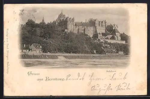 AK Bernburg, Schloss vom Wasser aus