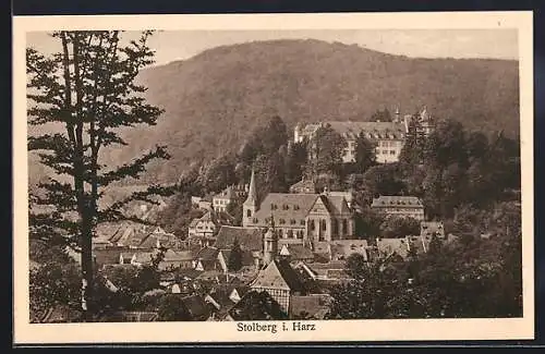 AK Stolberg /Harz, Totalansicht aus der Vogelschau