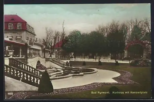 AK Bad Pyrmont, Kurhaus mit Konzertplatz