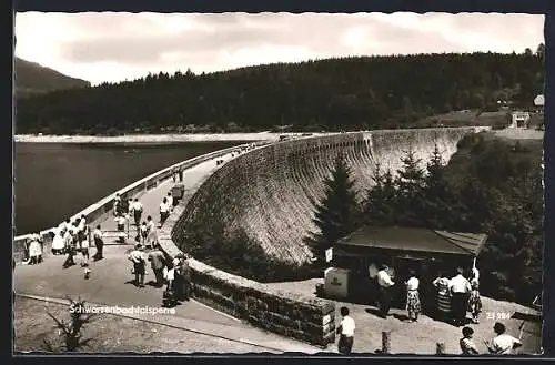 AK Forbach /Schwarzwald, Schwarzenbach-Talsperre, Staumauer mit Kiosk