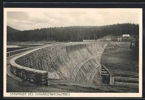 AK Forbach /Schwarzwald, Schwarzenbach-Talsperre, Staumauer