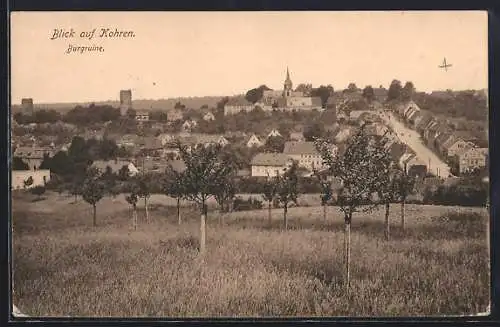 AK Kohren, Panorama mit Burgruine