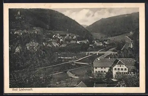 AK Bad Liebenzell, Teilansicht aus der Vogelschau