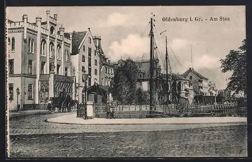 AK Oldenburg i. Gr., Strassenpartie am Stau