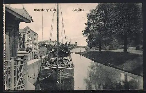 AK Oldenburg / O., Am Stau, Boot