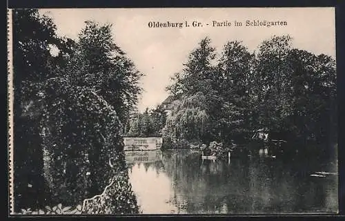 AK Oldenburg i. Gr., Partie im Schlossgarten