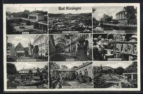 AK Bad Kissingen, Weigand`s Gasthaus, Wandelhalle, Rosengarten