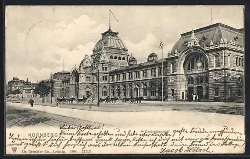 AK Nürnberg, Hauptbahnhof mit Parkplatz