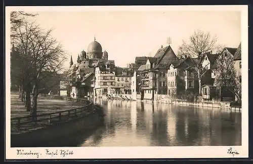 AK Nürnberg, Partie an der Insel Schütt, Synagoge