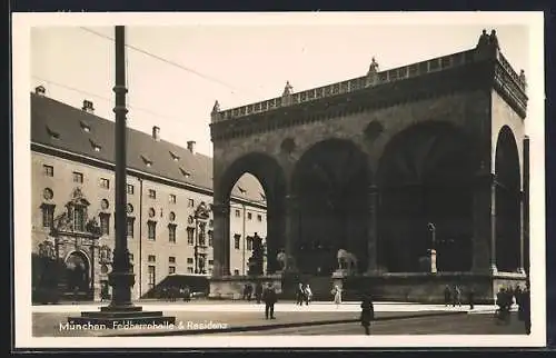 AK München, Feldherrnhalle und Residenz