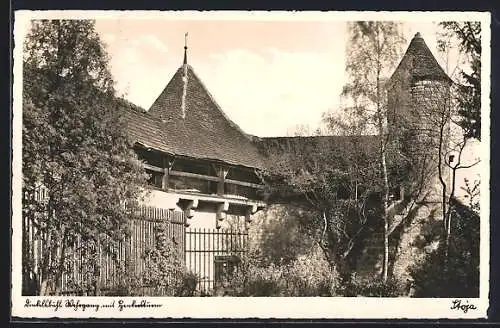 AK Dinkelsbühl, Wehrgang mit Turm