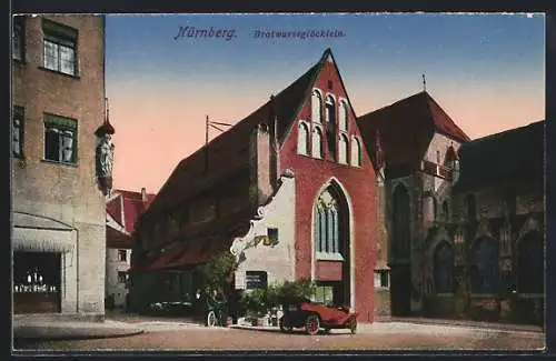 AK Nürnberg, Gasthof Bratwurstglöcklein von der Strasse aus