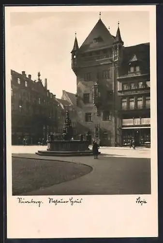 AK Nürnberg, Brunnen am Marktplatz