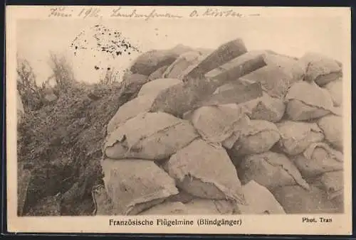 AK Französische Flügelmine, Blindgänger