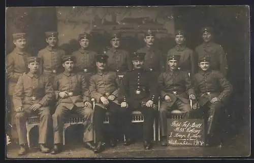AK Aufnahme des Feld-Inf.-Batl. No. 58 Coburg, I. Komp. 8. Korp. Kriegsweihnachten 1914