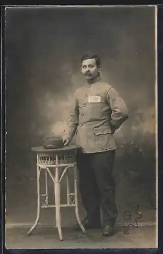 AK Französischer Kriegsgefangener in Uniform