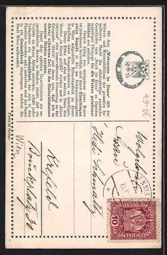 AK Wehrmann im Eisen, Nagelung für Witwen- und Waisenhilfsfond