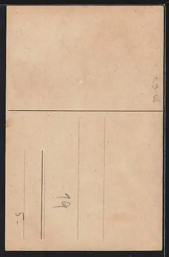 AK Mädchen strickt einen Schal, Kriegshilfe