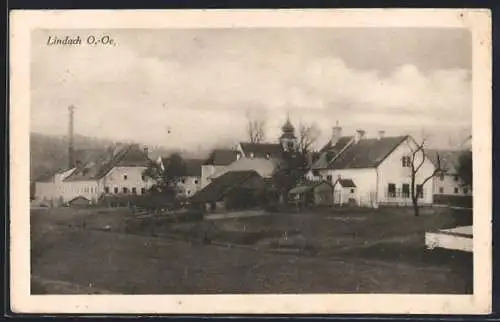 AK Lindach /O.-Oe., Ortspartie mit Kirche