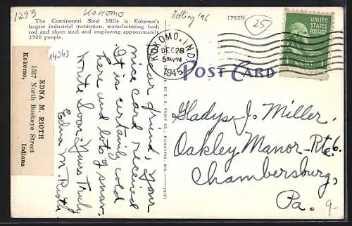 AK Kokomo, IN, Aerial View of Continental Steel Corporation