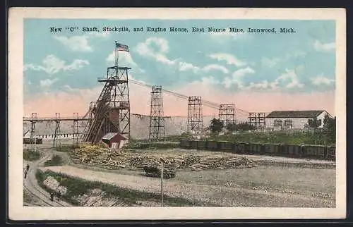 AK Ironwood, MI, East Norrie Mine, New C Shaft and Engine House